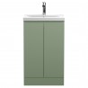 Urban Satin Green 500mm Freestanding 2 Door Vanity & Mid-Edge Ceramic Basin