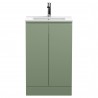 Urban Satin Green 500mm Freestanding 2 Door Vanity & Minimalist Ceramic Basin
