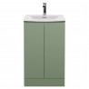 Urban Satin Green 500mm Freestanding 2 Door Vanity & Curved Ceramic Basin