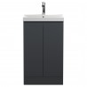Urban Floor Standing 2-Door Vanity with Thin-Edge Ceramic Basin 500mm Wide - Soft Black