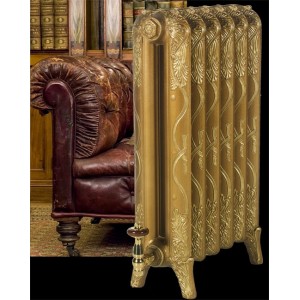 The "Marlborough" 2 Column 760mm (H) Traditional Victorian Cast Iron Radiator - Antiqued Gold with a Gold Highlight