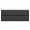 Urban 1200mm Wall Hung 4 Drawer Unit With Bellato Grey Laminate Worktop - Soft Black