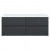 Urban 1200mm Wall Hung 4 Drawer Unit With White Sparkle Laminate Worktop - Soft Black