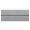 Urban 1200mm Wall Hung 4 Drawer Unit With White Sparkle Laminate Worktop - Satin Grey