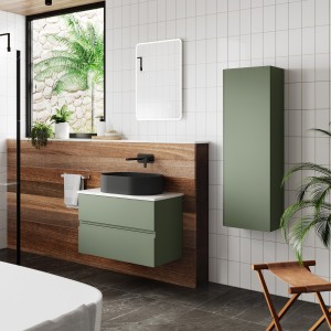 "Urban" Satin Green Wall Hung 400 x 1200mm Cabinet