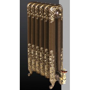 The "Albion" 2 Column 790mm (H) Traditional Victorian Cast Iron Radiator - Old Penny With a Gold Highlight