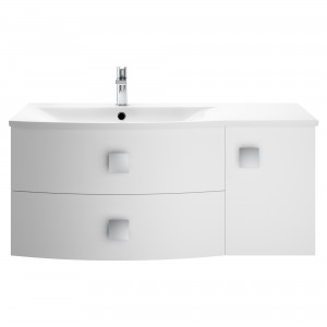 Sarenna Moon White 1000mm (w) x 448mm (h) x 504mm (d) Cabinet & Basin - Left Hand