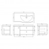 Sarenna Dove Grey 1000mm (w) x 448mm (h) x 504mm (d) Cabinet & Basin - Right Hand - Technical Drawing