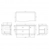 Sarenna Dove Grey 1000mm (w) x 446mm (h) x 504mm (d) Left Hand Cabinet With Marble Top - Technical Drawing