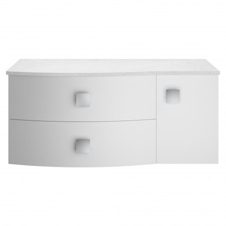 Sarenna Moon White 1000mm (w) x 446mm (h) x 504mm (d) Left Hand Cabinet With Marble Top