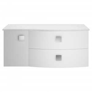 Sarenna Moon White 1000mm (w) x 446mm (h) x 504mm (d) Right Hand Cabinet With Marble Top