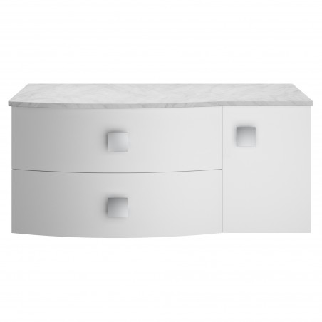 Sarenna Moon White 1000mm x 446mm (h) x 504mm (d) Left Hand Cabinet With Marble Top