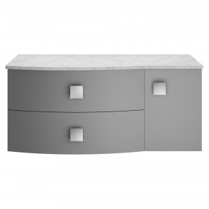 Sarenna Dove Grey 1000mm x 446mm (h) x 504mm (d) Right Hand Cabinet With Marble Top