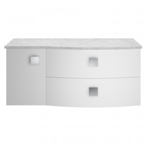 Sarenna Moon White 1000mm x 446mm (h) x 504mm (d) Right Hand Cabinet With Marble Top