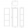 Sarenna Moon White 350mm (w) x 1200mm (h) x 251mm (d) Tall Wall Hung Unit - Technical Drawing