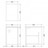 Sarenna Mineral Blue 305mm (w) x 448mm (h) x 305mm (d) Wall Hung Cupboard - Technical Drawing