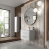 Solar Pure White 600mm (w) x 540mm (h) x 450mm (d) 2 Drawer Wall Hung Vanity Unit and Basin - Insitu