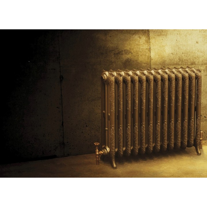 The "Charlestone" 765mm (H) 3 Column Traditional Victorian Cast Iron Radiator - Gold