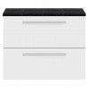 Quartet Gloss White 720mm (w) x 520mm (h) x 510mm (d) Cabinet & Sparkling Black Worktop