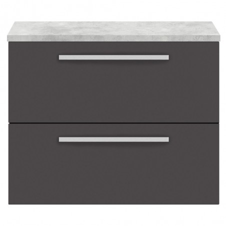 Quartet Gloss Grey 720mm (w) x 520mm (h) x 510mm (d) Cabinet & Grey Worktop