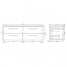 Quartet Gloss White 1440mm (w) x 520mm (h) x 510mm (d) Double Cabinet & Grey Worktop - Technical Drawing