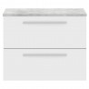 Quartet Gloss White 720mm (w) x 520mm (h) x 510mm (d) Cabinet & Grey Worktop