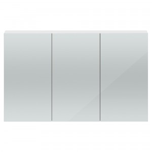 Quartet Gloss White 1347mm(W) x 715mm(H) 3 Door Mirror Cabinet