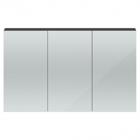 Quartet Gloss Grey 1347mm(W) x 715mm(H) 3 Door Mirror Cabinet