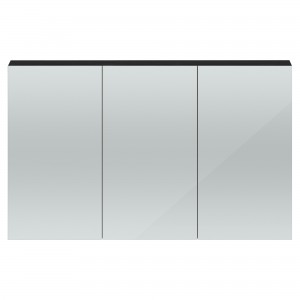 Quartet Charcoal Black 1347mm(W) x 715mm(H) 3 Door Mirror Cabinet