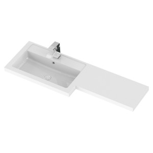 "Fusion" Gloss White 1100mm (w) x 904mm (h) x 360mm (d) Full Depth Combination Vanity & Toilet Unit with Left Hand Basin