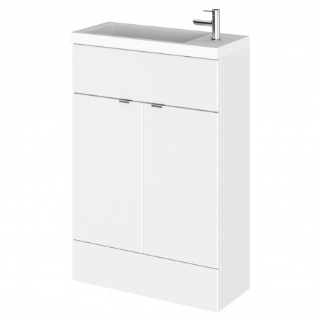 Fusion Gloss White 600mm (w) x 904mm (h) x 260mm (d) Slimline Vanity Unit with Basin