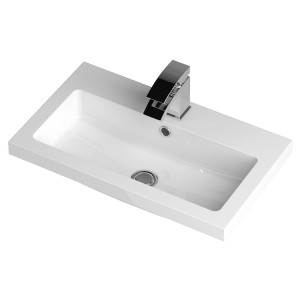 "Fusion" Gloss White 600mm (w) x 904mm (h) x 360mm (d) Full Depth Vanity Unit with Basin