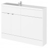 Fusion Gloss White 1200mm (w) x 904mm (h) x 360mm (d) Slimline Combination Vanity & Toilet Unit with Left Hand Basin