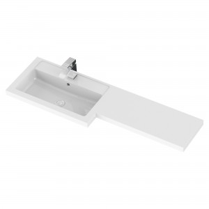 "Fusion" Gloss White 1200mm (w) x 904mm (h) x 360mm (d) Full Depth Combination Vanity & Toilet Unit with Left Hand Basin