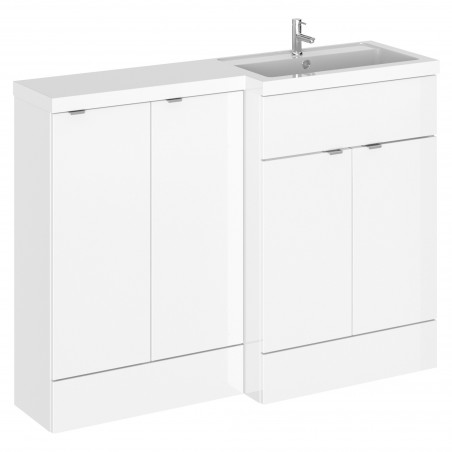 Fusion Gloss White 1200mm (w) x 904mm (h) x 360mm (d) Full Depth Combination Vanity & Toilet Unit with Right Hand Basin