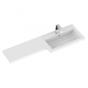 "Fusion" Gloss White 1200mm (w) x 904mm (h) x 360mm (d) Full Depth Combination Vanity & Toilet Unit with Right Hand Basin