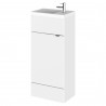 Fusion Gloss White 400mm (w) x 904mm (h) x 260mm (d) Slimline Vanity Unit with Basin