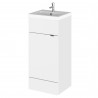 Fusion Gloss White 400mm (w) x 904mm (h) x 400mm (d) Full Depth Vanity Unit and Basin with 1 Tap Hole