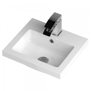 "Fusion" Gloss White 400mm (w) x 904mm (h) x 400mm (d) Full Depth Vanity Unit and Basin with 1 Tap Hole