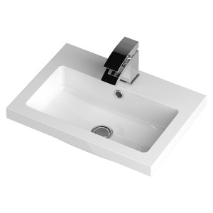 "Fusion" Gloss White 500mm (w) x 904mm (h) x 360mm (d) Full Depth Vanity Unit and Basin with 1 Tap Hole