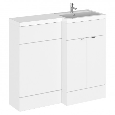 Fusion Gloss White 1000mm (w) x 904mm (h) x 360mm (d) Full Depth Combination Vanity & Toilet Unit with Right Hand Basin