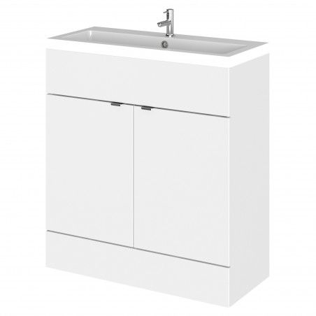Fusion Gloss White 800mm (w) x 904mm (h) x 360mm (d) Full Depth Vanity Unit and Basin with 1 Tap Hole
