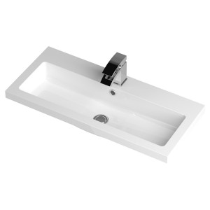 "Fusion" Gloss White 800mm (w) x 904mm (h) x 360mm (d) Full Depth Vanity Unit and Basin with 1 Tap Hole