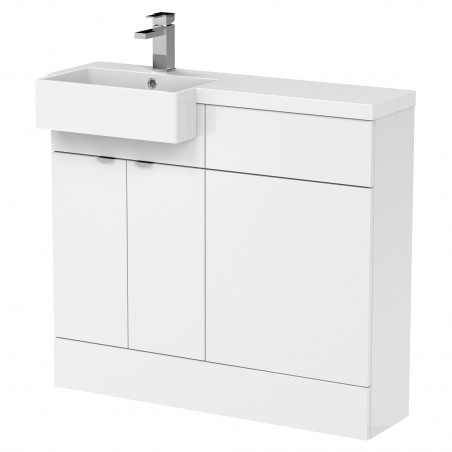 Fusion Gloss White 1000mm (w) x 904mm (h) x 360mm (d) Combination Unit & Left Hand Semi Recessed Basin