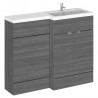 Fusion Anthracite Woodgrain 1100mm (w) x 904mm (h) x 360mm (d) Full Depth Combination Vanity & Toilet Unit - Right Handed