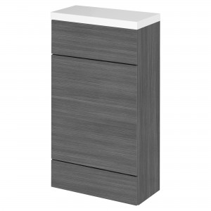Fusion Anthracite Woodgrain 500mm (w) x 904mm (h) x 260mm (d) Slimline Toilet Unit with Polymarble Top