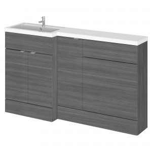 Fusion Anthracite Woodgrain 1500mm (w) x 904mm (h) x 360mm (d) Full Depth Combination Vanity Toilet and Storage Unit