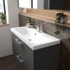 Fusion Anthracite Woodgrain 800mm (w) x 579mm (h) x 360mm (d) Wall Hung Full Depth 2 Drawer Vanity Unit with Basin - Insitu