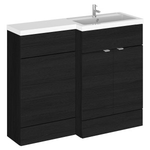Fusion Charcoal Black 1100mm (w) x 904mm (h) x 360mm (d) Full Depth Combination Vanity & Toilet Unit with Right Hand Basin
