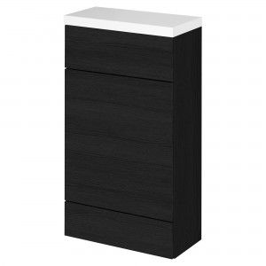 Fusion Charcoal Black 500mm (w) x 904mm (h) x 260mm (d) Slimline Toilet Unit with Polymarble Top
